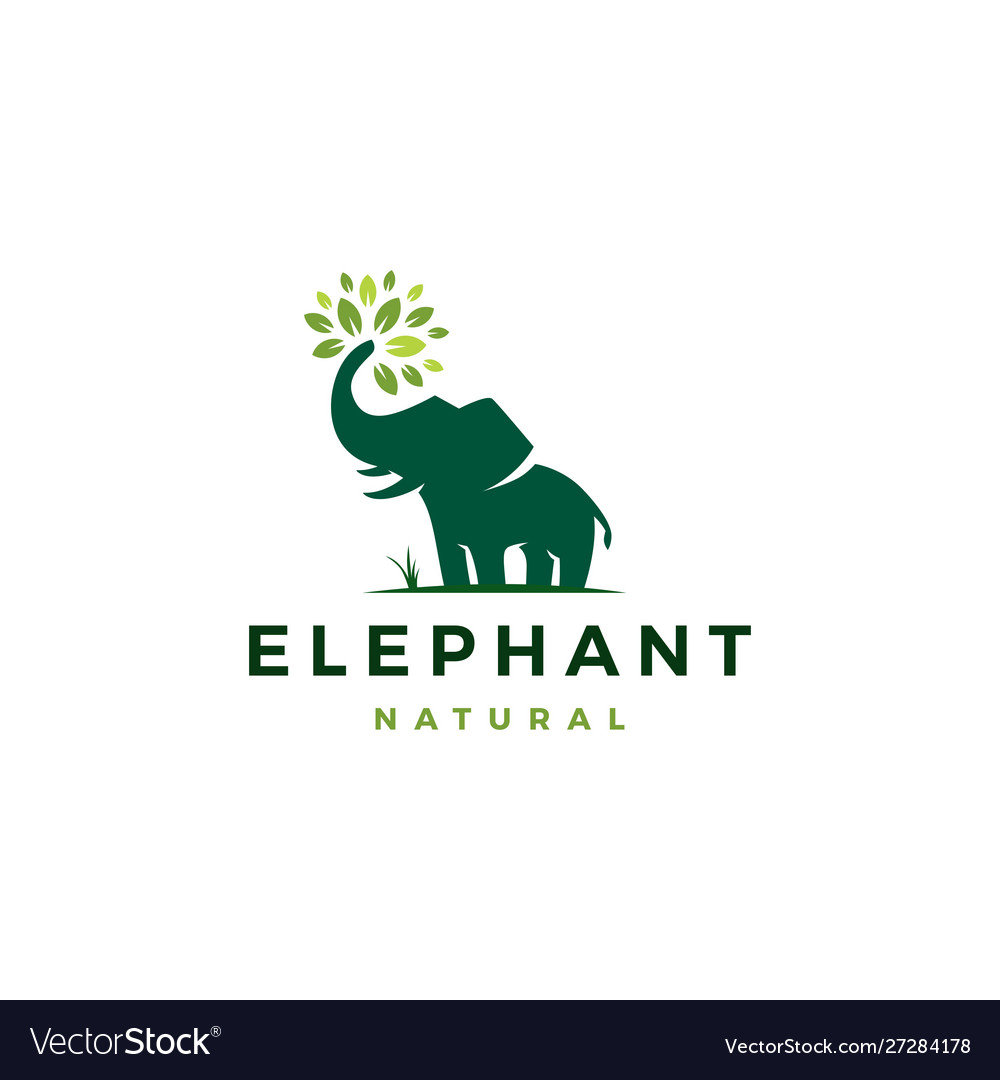 Elephant leaf leaves tree logo icon Royalty Free Vector