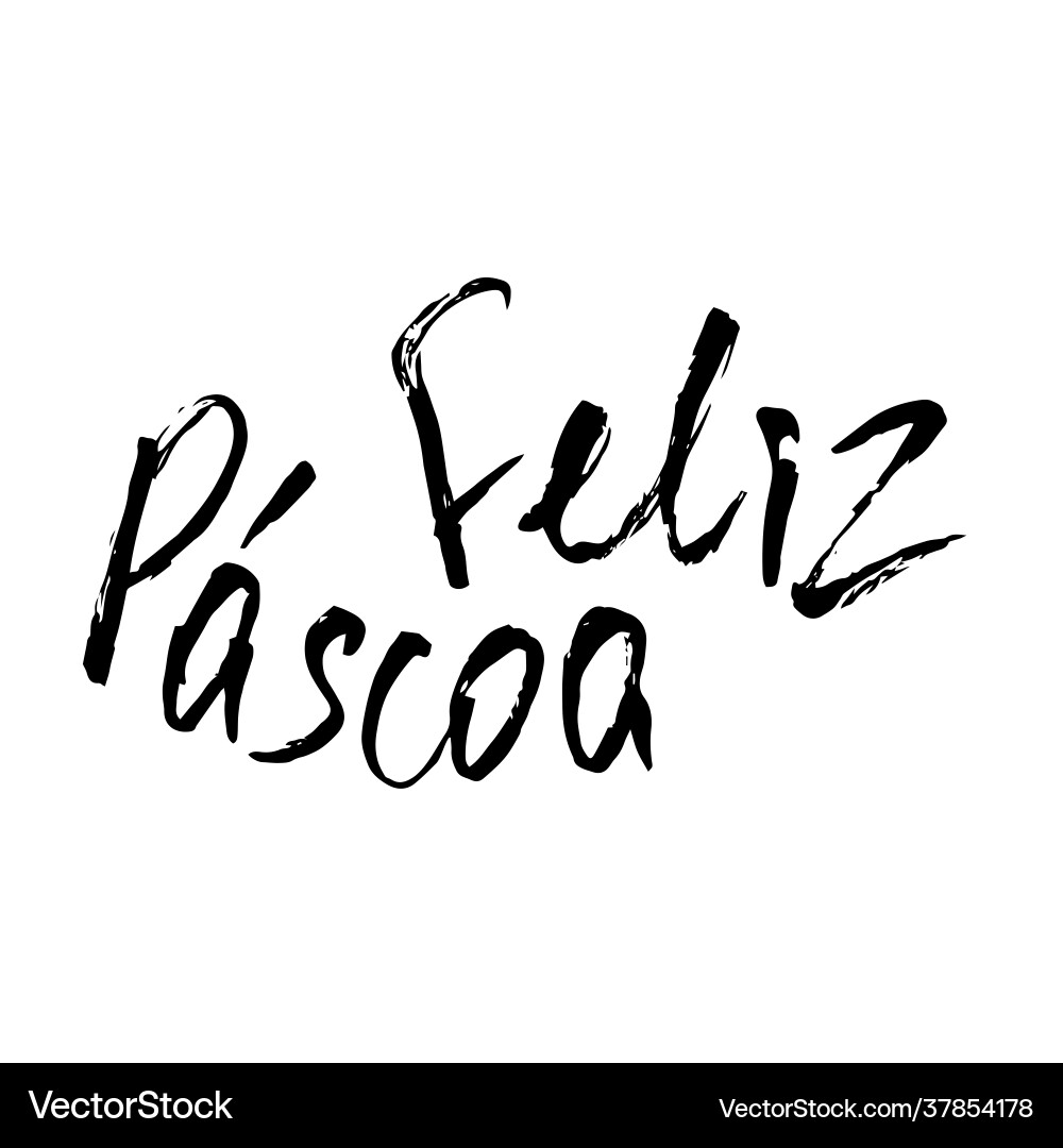 Happy easter in portuguese modern calligraphy Vector Image