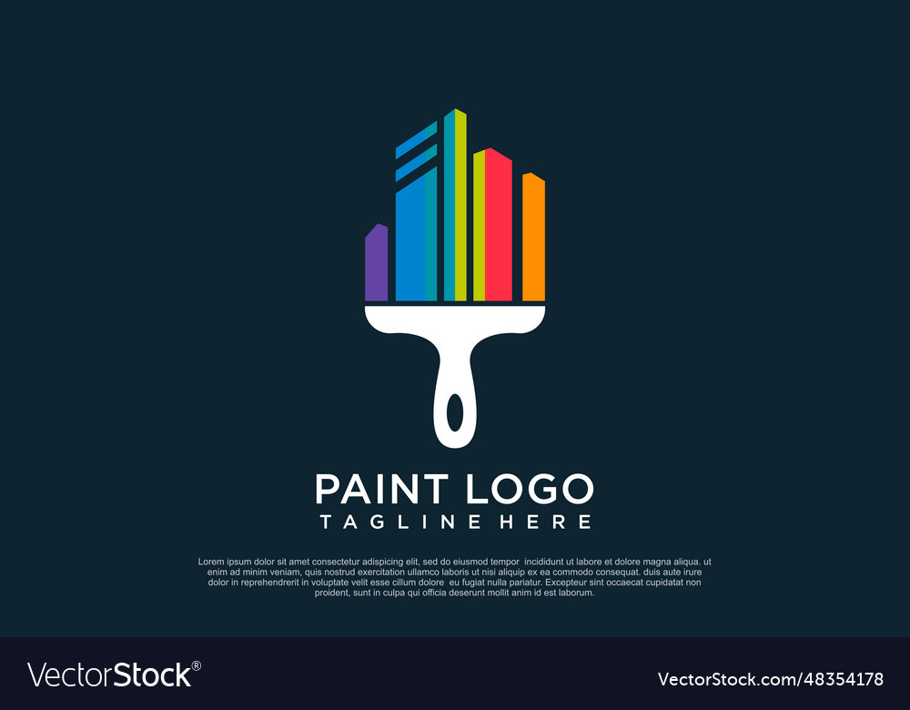 Paint logo design template with creative unique Vector Image