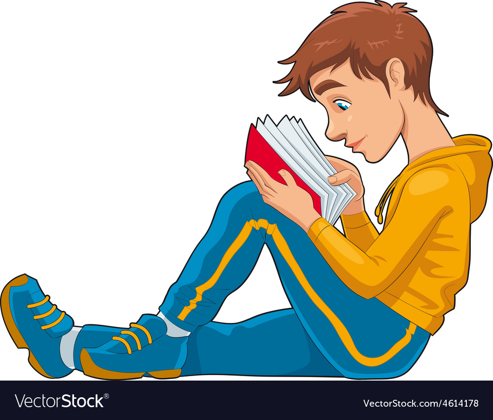 Reading Student Royalty Free Vector Image VectorStock
