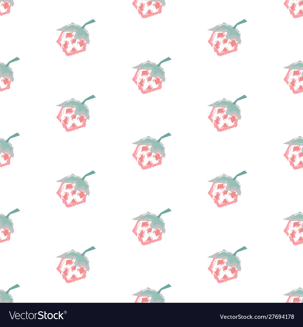 Seamless pattern with hand drawn strawberries