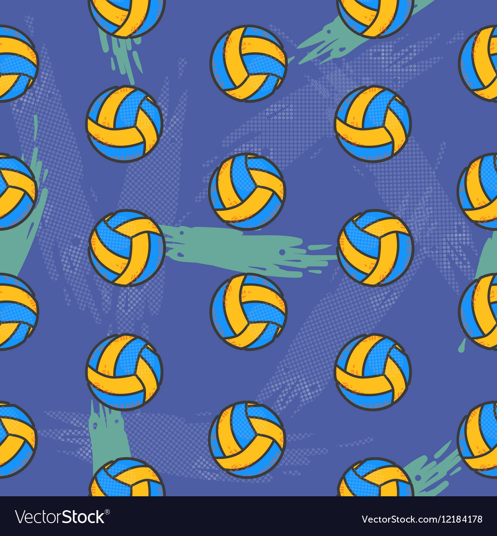 Volleyball seamless pattern for boy sports balls