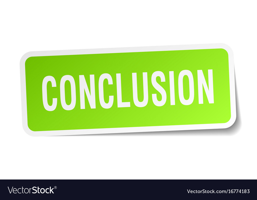 Conclusion square sticker on white Royalty Free Vector Image