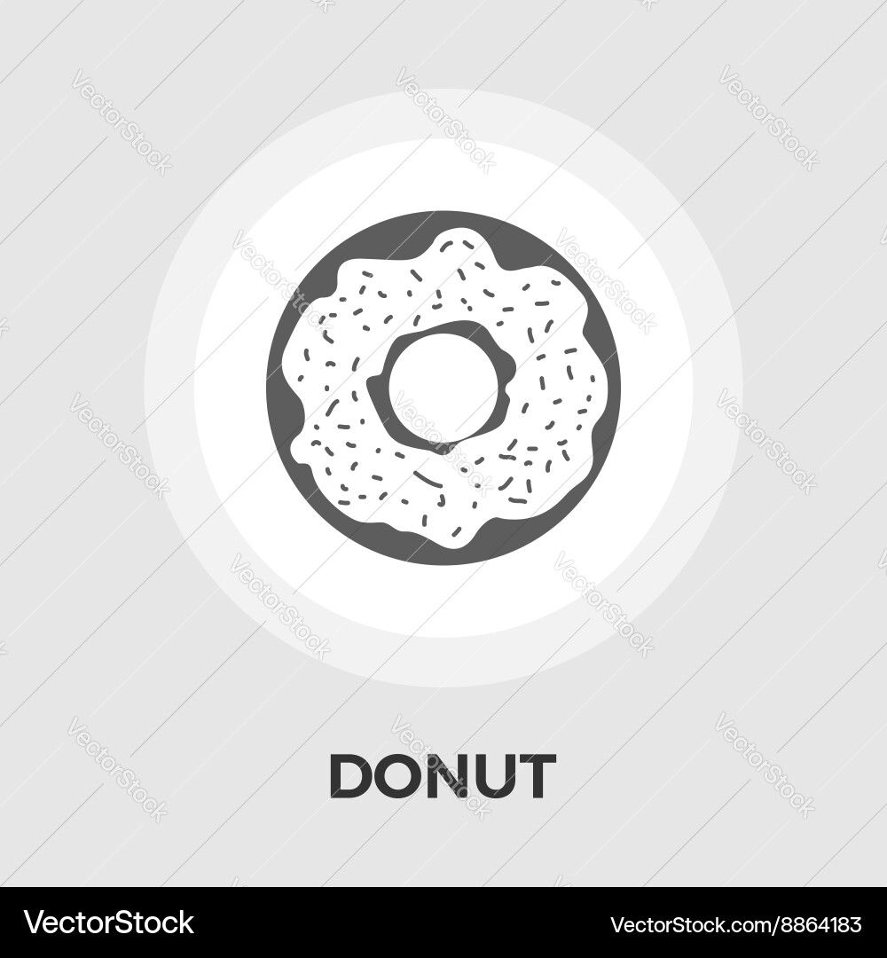 Donut flat icon Royalty Free Vector Image - VectorStock