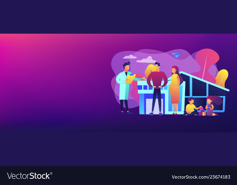 Family Doctor Concept Banner Header Royalty Free Vector