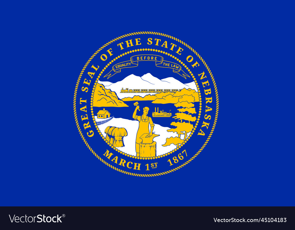 Flag of nebraska symbol usa federal state Vector Image