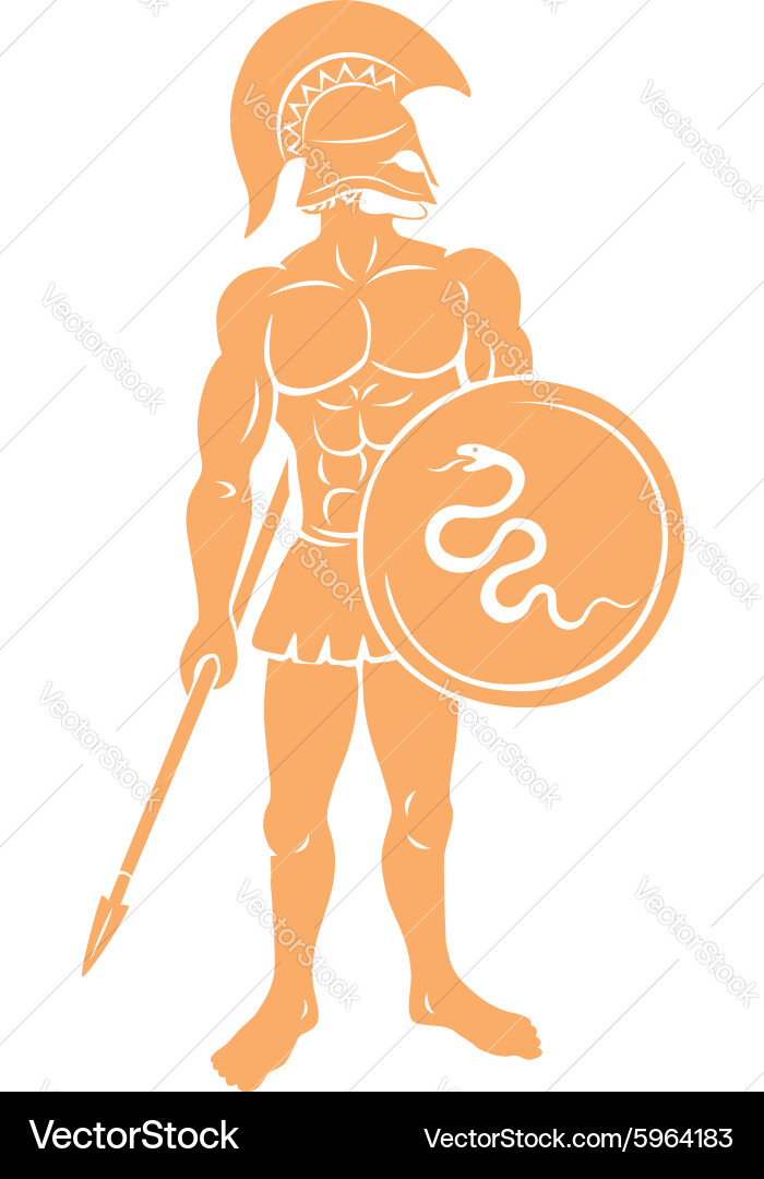 Gladiator with a spear Royalty Free Vector Image