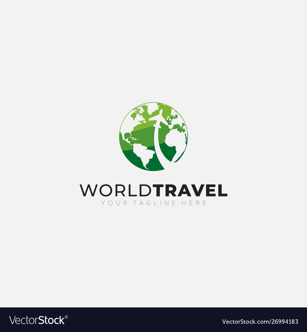 Green World Travel Logo Designs Modern Royalty Free Vector