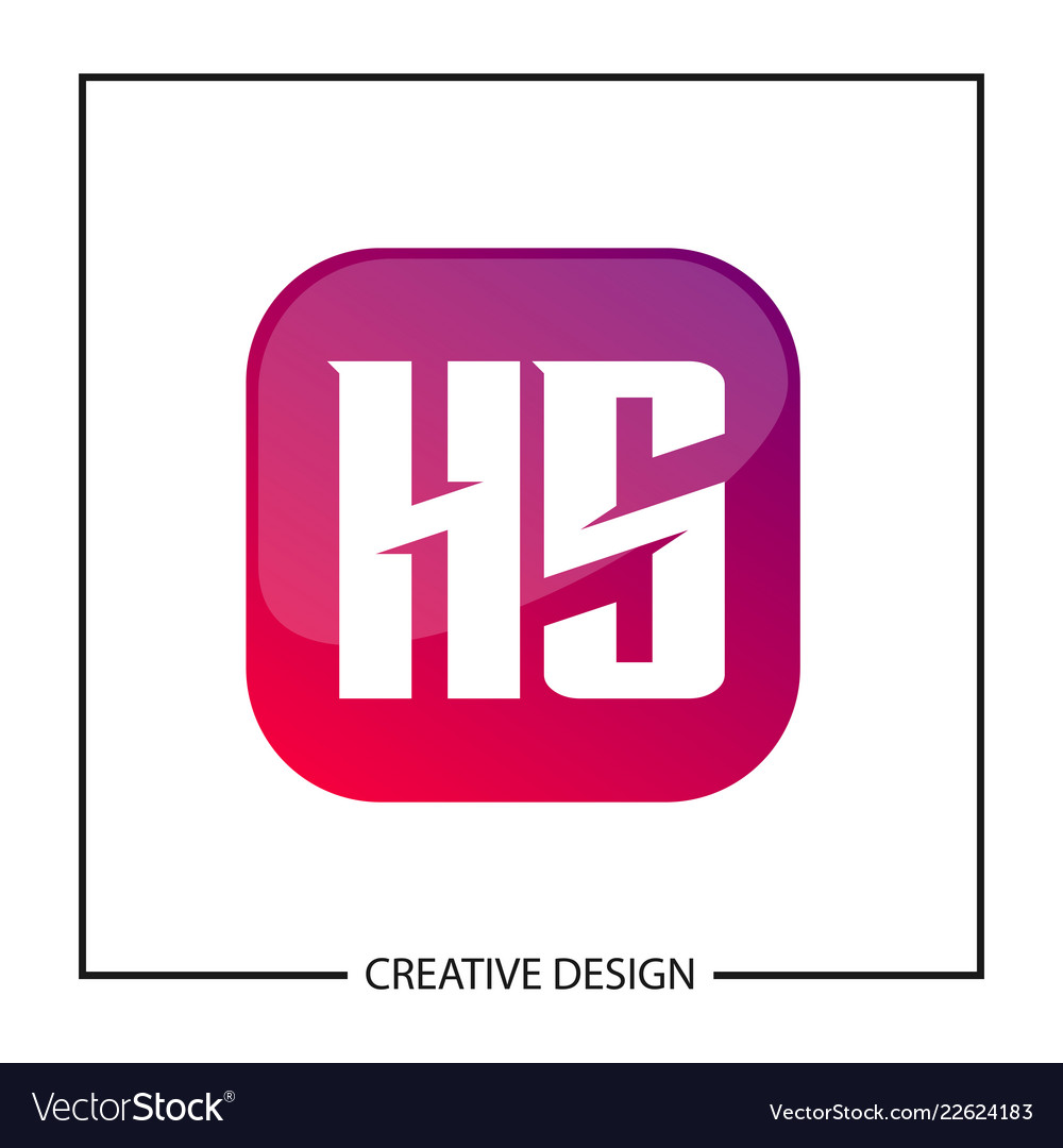 Initial letter hs logo template design