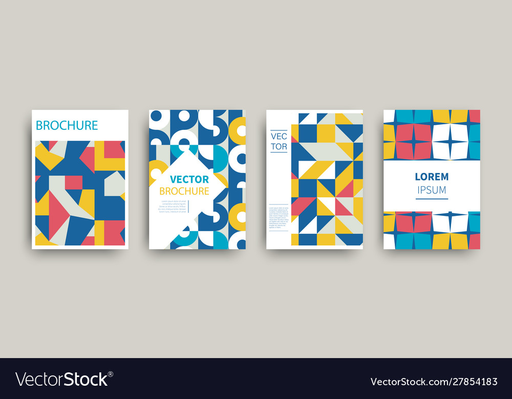 Modern Abstract Geometric Covers Templates Set Vector Image Covers Templates Set Vector Image