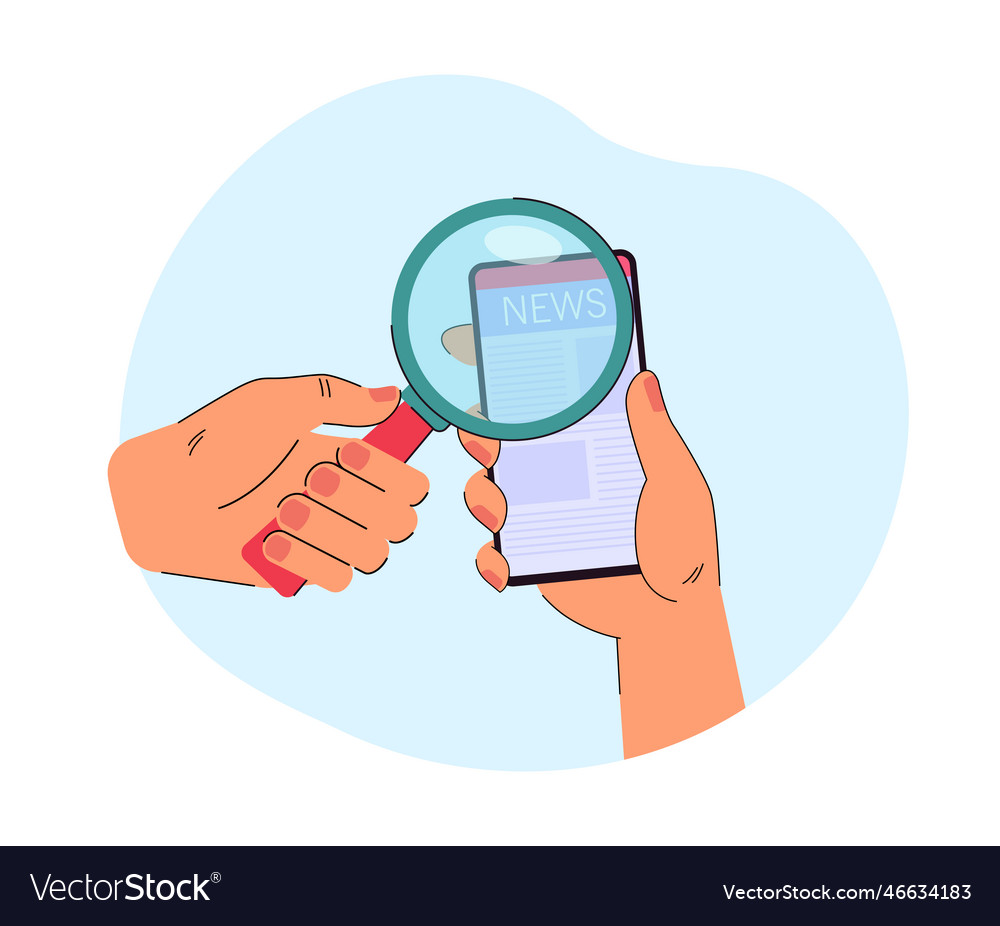 Person watching through magnifying glass on daily