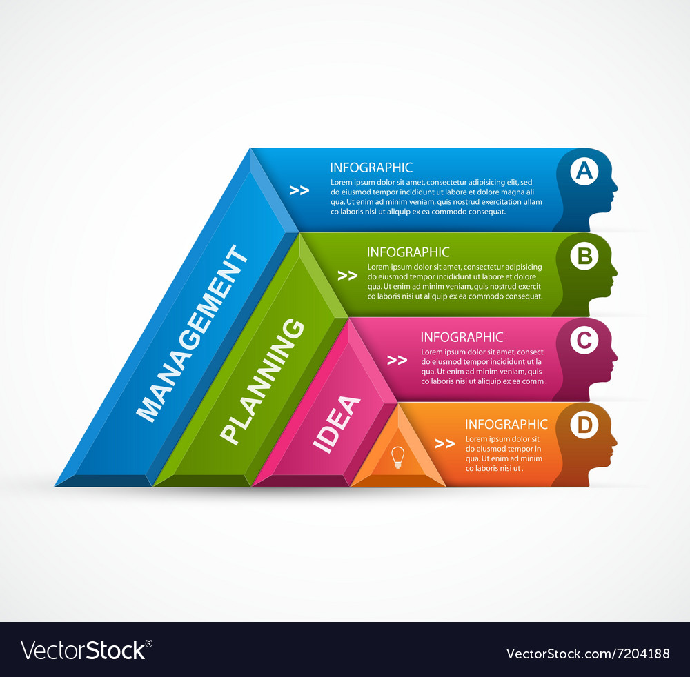 Abstract 3D pyramid options infographics template Vector Image