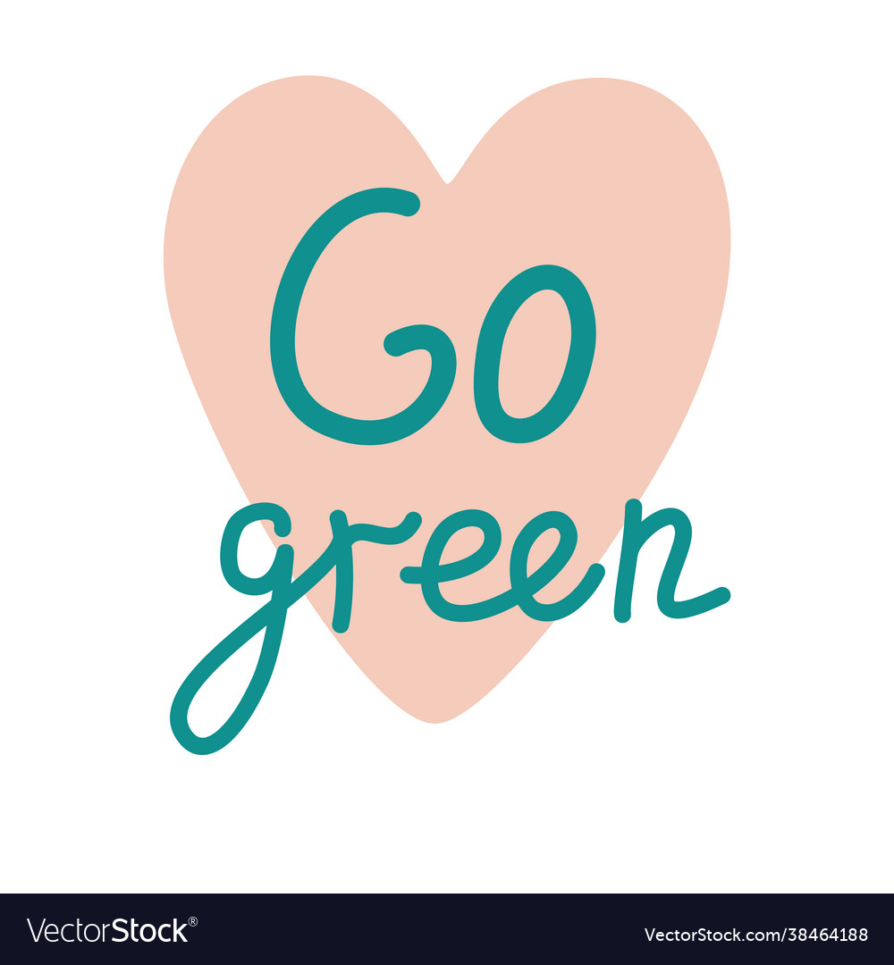 Go green concept soft pink heart