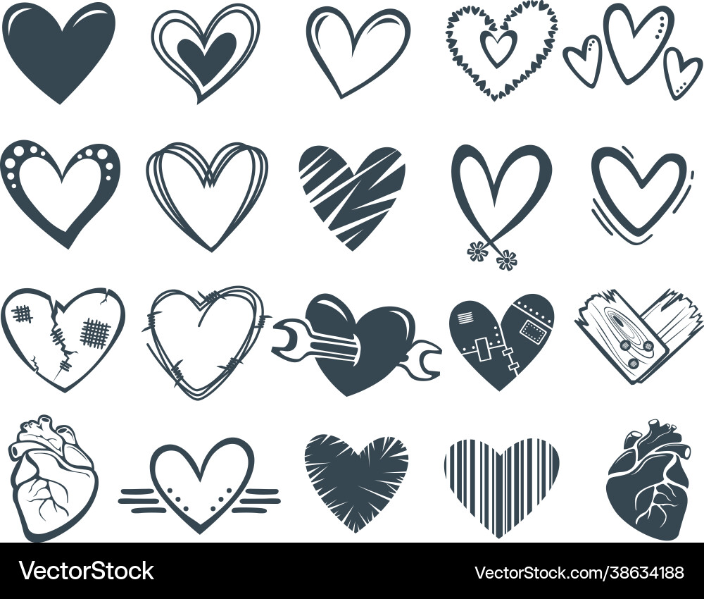 Hearts Bundle Royalty Free Vector Image Vectorstock