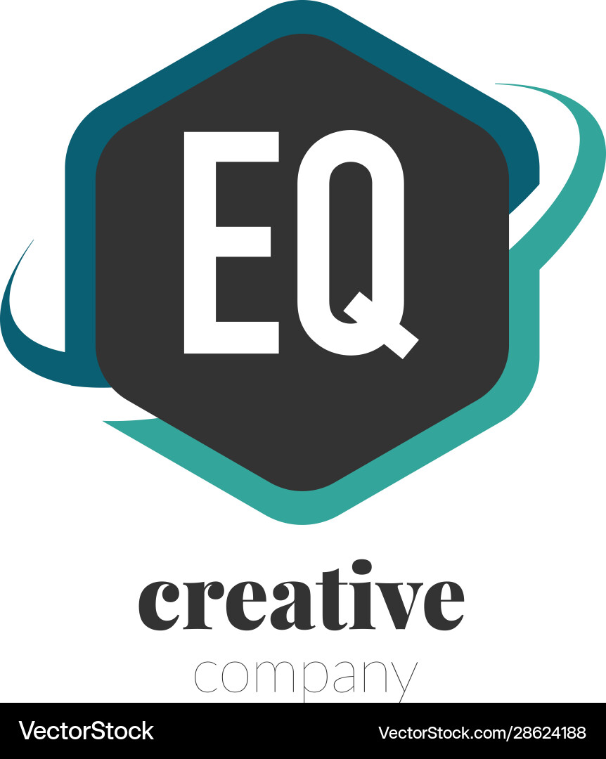 Initial letter eq creative hexagonal design logo Vector Image