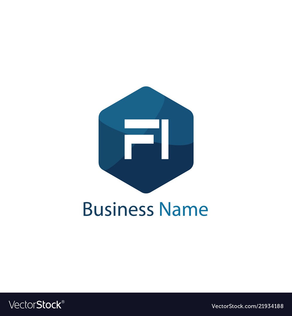 Initial letter fi logo template design Royalty Free Vector