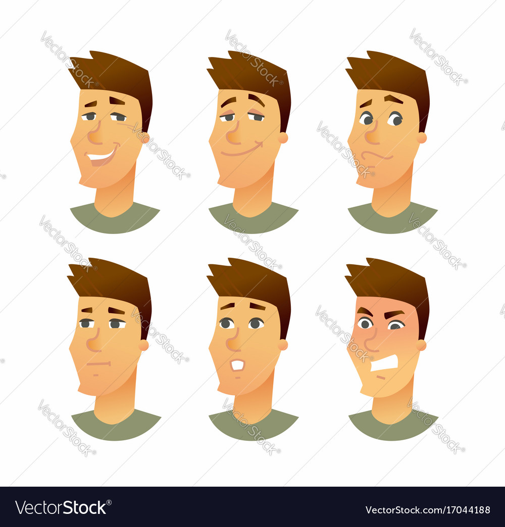 Male facial expressions - modern business Vector Image