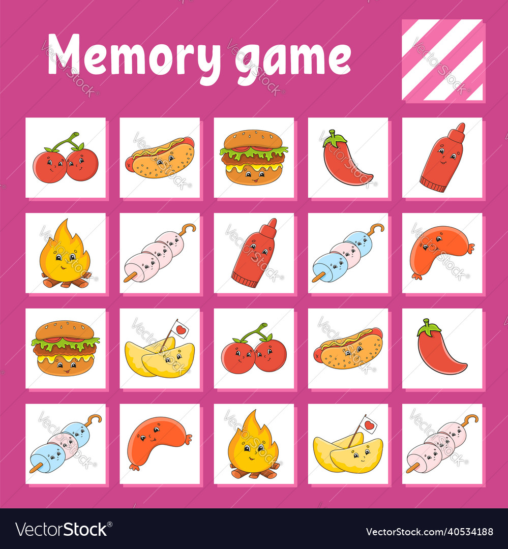 Memory game for kids education developing Vector Image