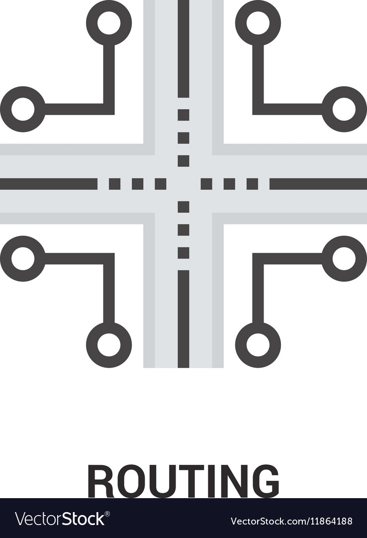 Routing icon concept Royalty Free Vector Image