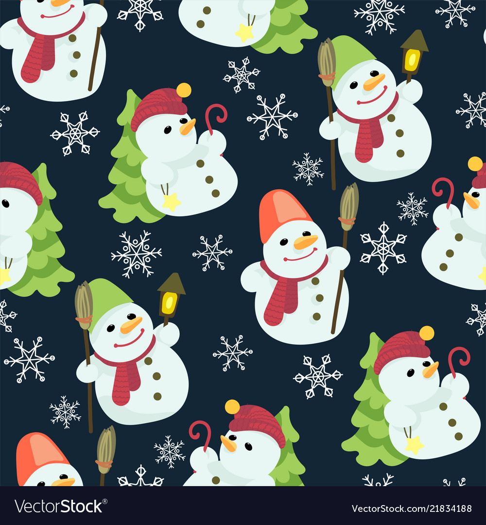 Seamless christmas pattern in graphic with cute