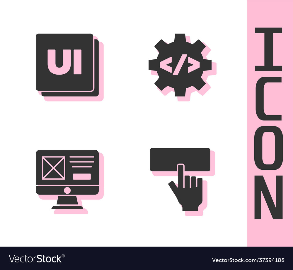 Set keyboard ui or ux design and front end Vector Image