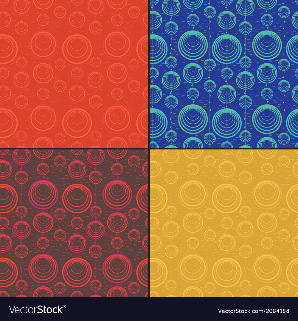 Set of four decorative seamless pattern