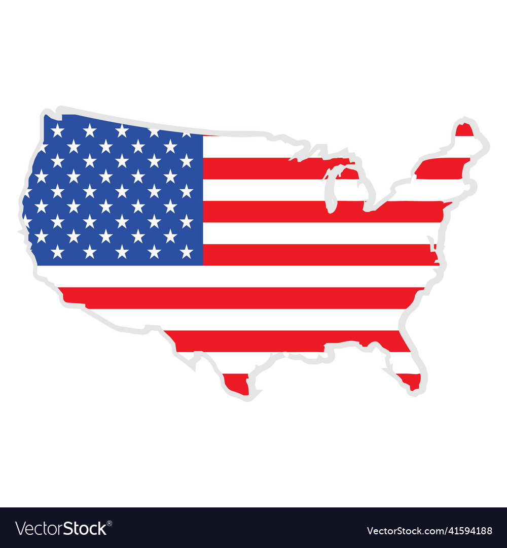 Usa map in flag united states territory