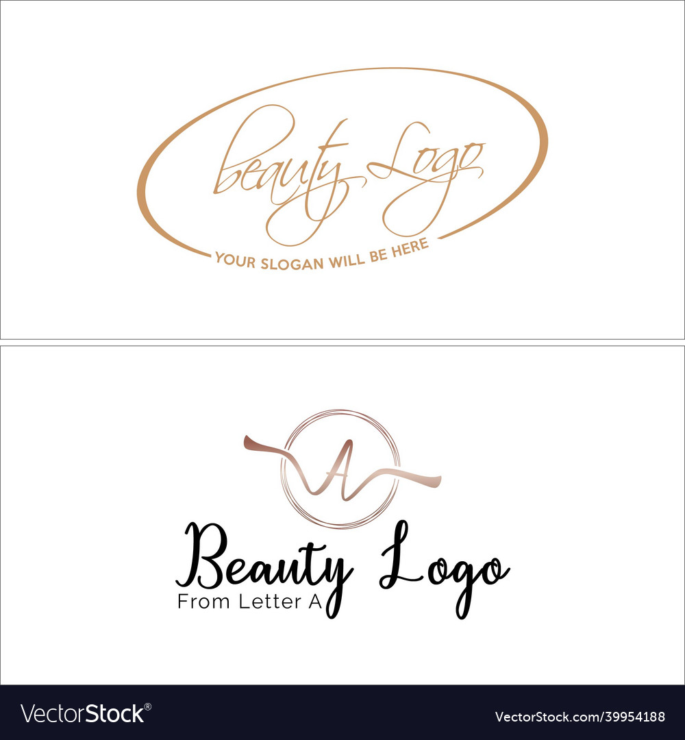 Wordmark lettering beauty initial icon logo design