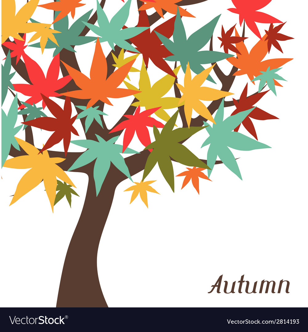 Background of stylized autumn tree for greeting