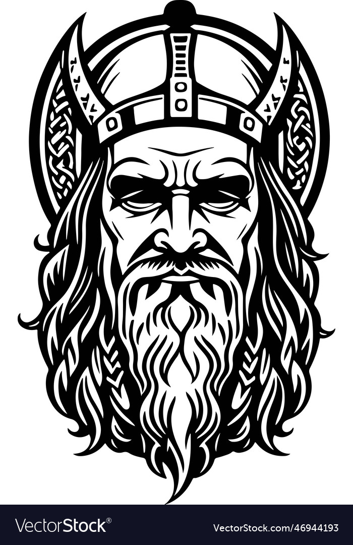 Beautiful and powerful viking emblem art Vector Image