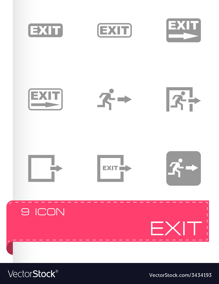 Black Exit Icon Set Royalty Free Vector Image - Vectorstock