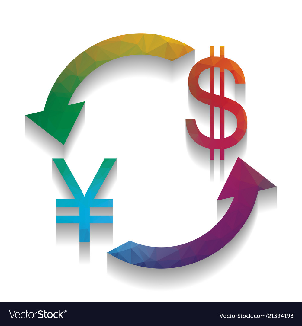 Currency exchange sign japan yen and us dollar