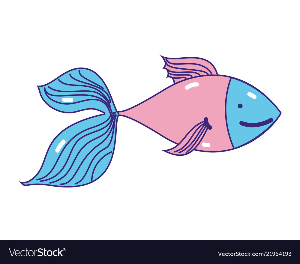 Cute fish exotic sea animal Royalty Free Vector Image