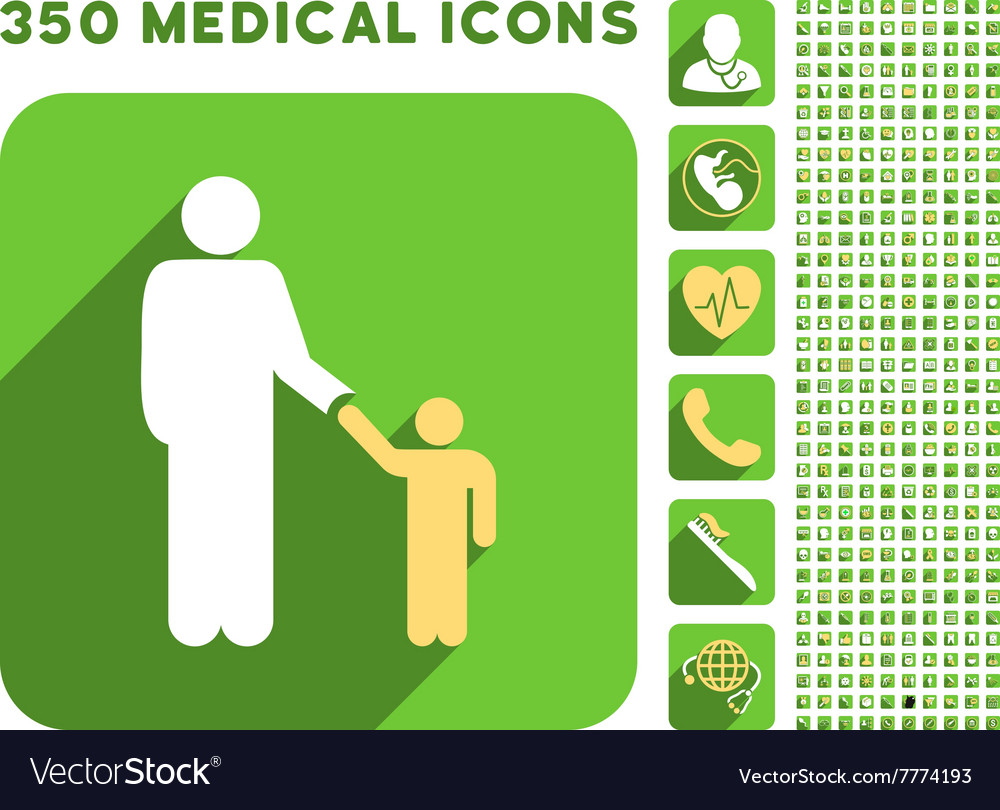 Father with son icon and medical longshadow