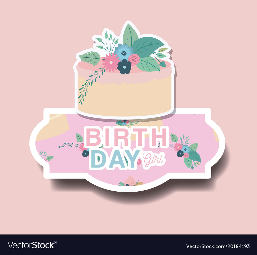 Happy birthday card with floral decoration