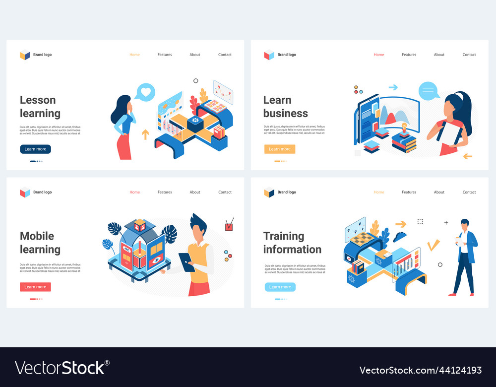 Learning technology training platform and courses Vector Image