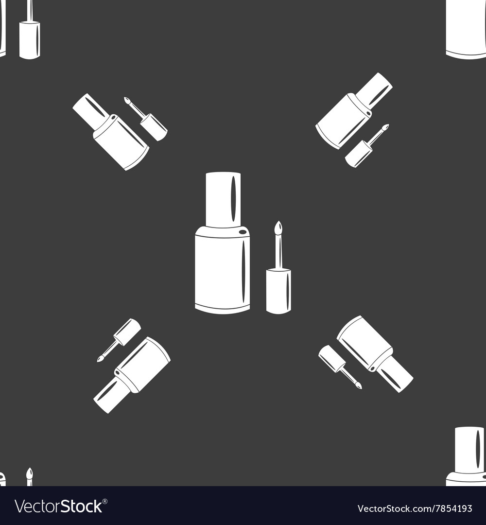 Nail polish bottle icon sign seamless pattern