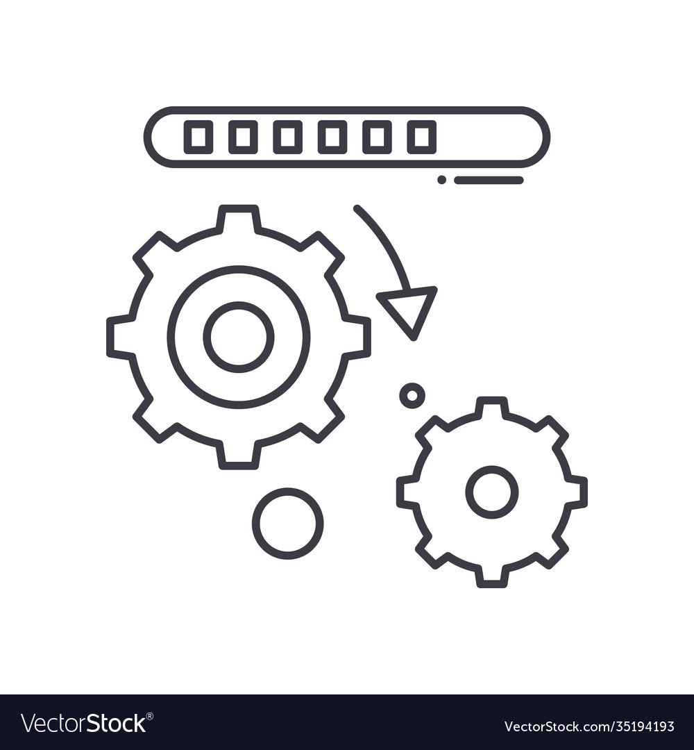 Operation process icon linear isolated Royalty Free Vector