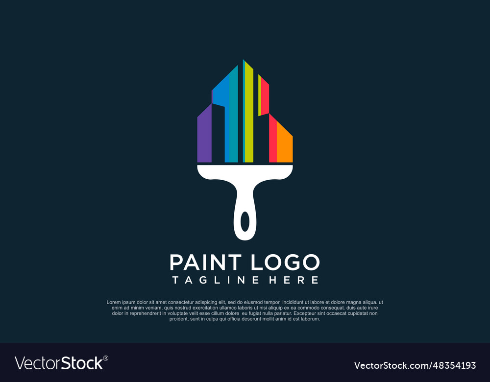 Paint Logo Design Template With Creative Unique Vector Image