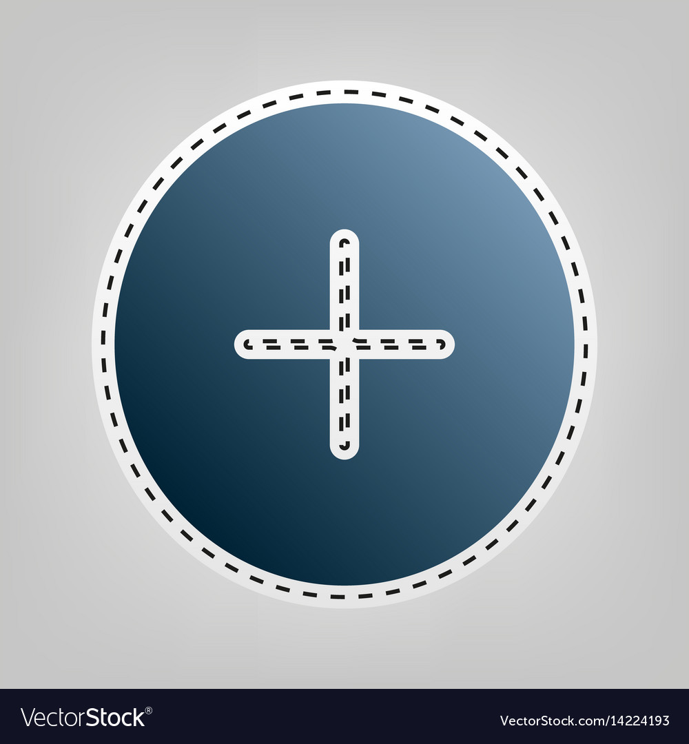 Positive symbol plus sign blue icon Royalty Free Vector