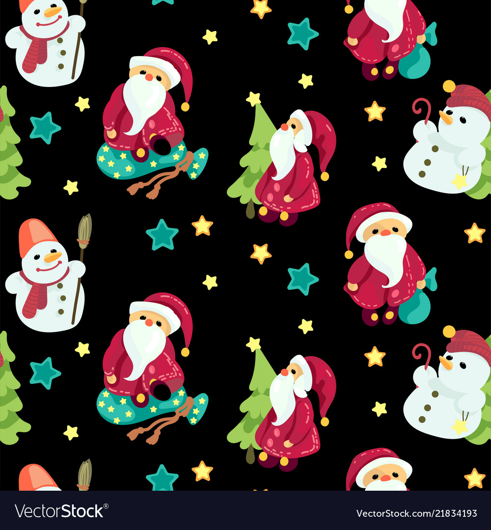 Seamless christmas pattern in graphic with cute