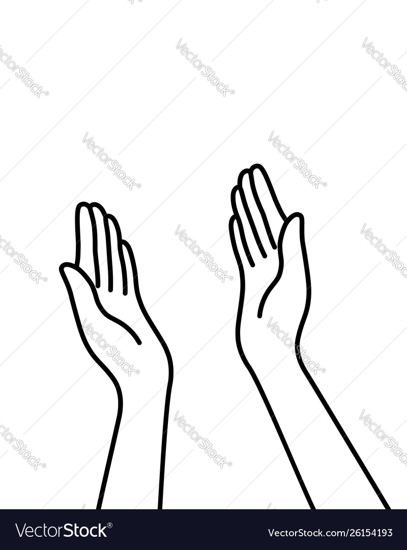 Simple thin line hands like highfive Royalty Free Vector