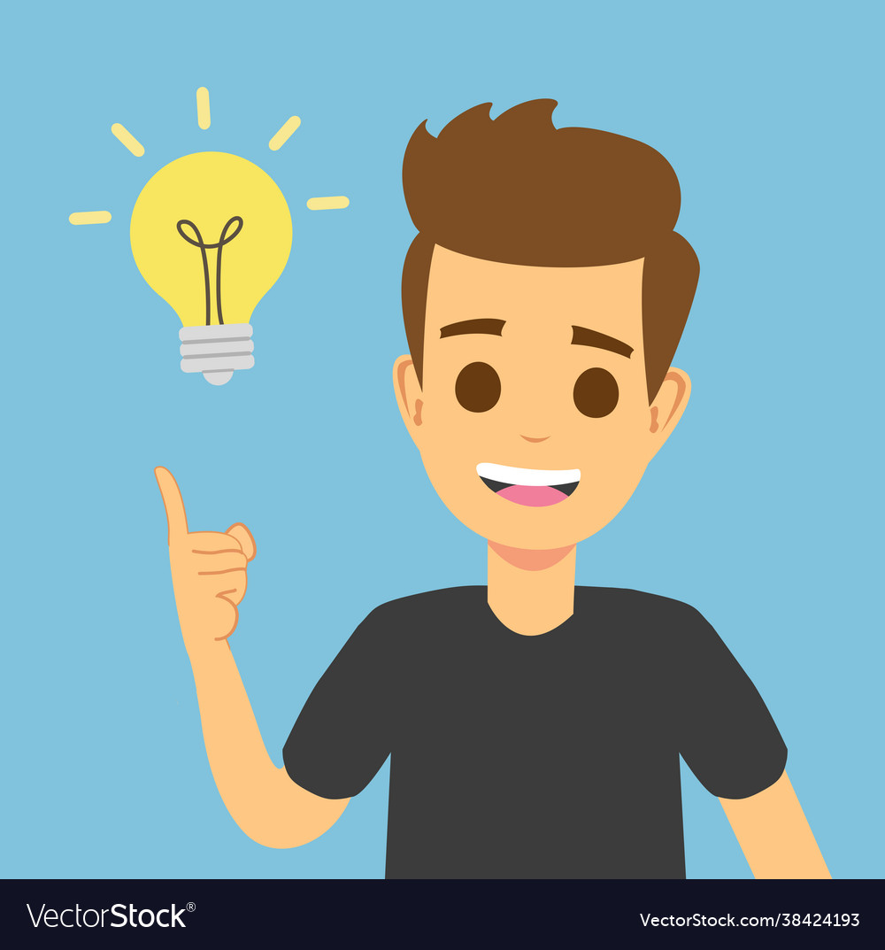 Smart young man having a business idea Royalty Free Vector