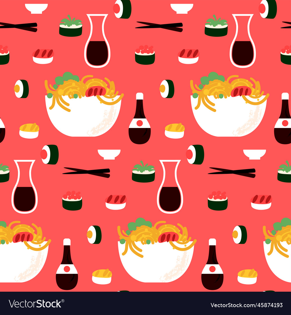 Sushi menu seamless pattern