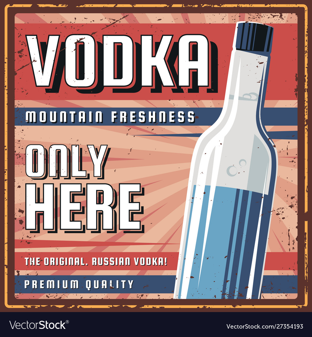 Vodka retro poster Royalty Free Vector Image - VectorStock