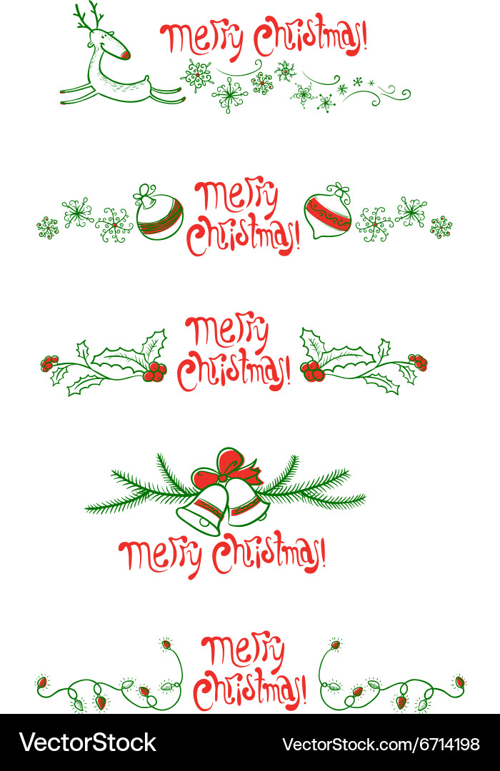 Christmas elements set Royalty Free Vector Image