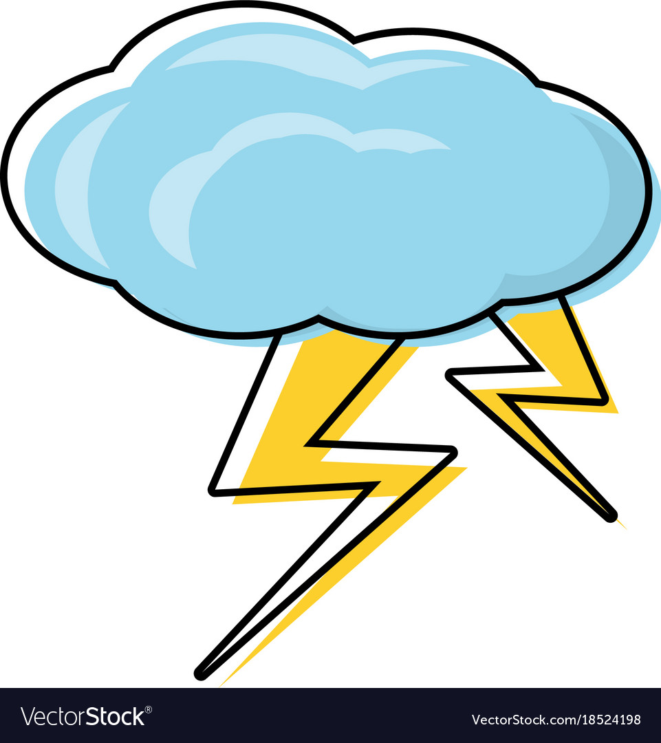 Cloud with thunders icon Royalty Free Vector Image