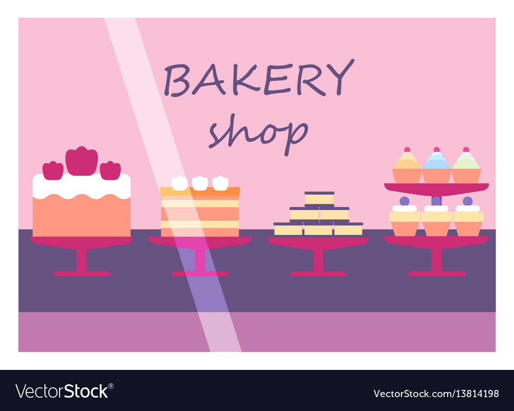 Flat design restaurant bakery shop facade icon Vector Image