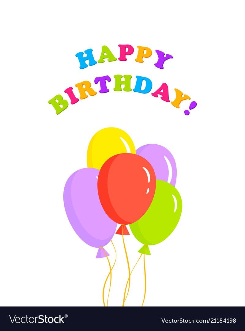 Happy birthday colored balloons Royalty Free Vector Image