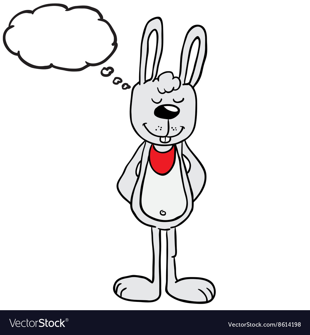 Rabbit with thought bubble standing